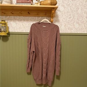 Cozy Cable Knit Sweater - Brown